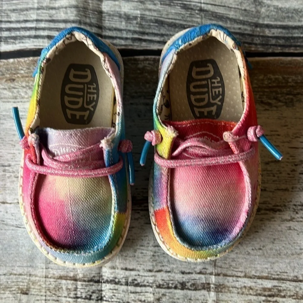 Heydude Girls Toddler Slip-On Shoes Unicorn Inside Multi Color Size K5.